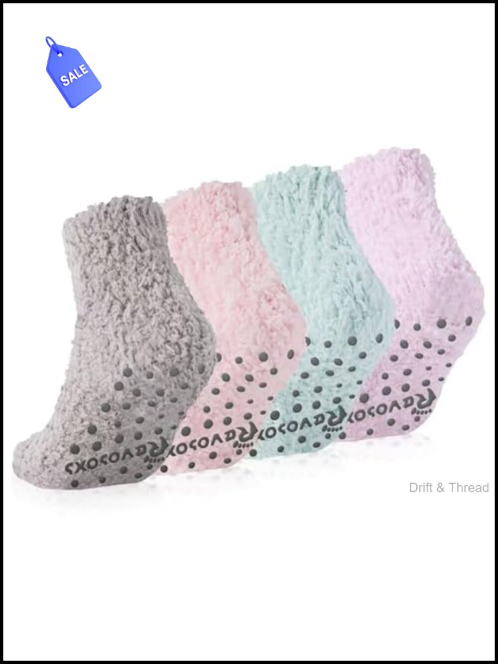 Thick Warm Fuzzy Grip Socks Non Slip Ankle Slipper Socks Cozy Fluffy